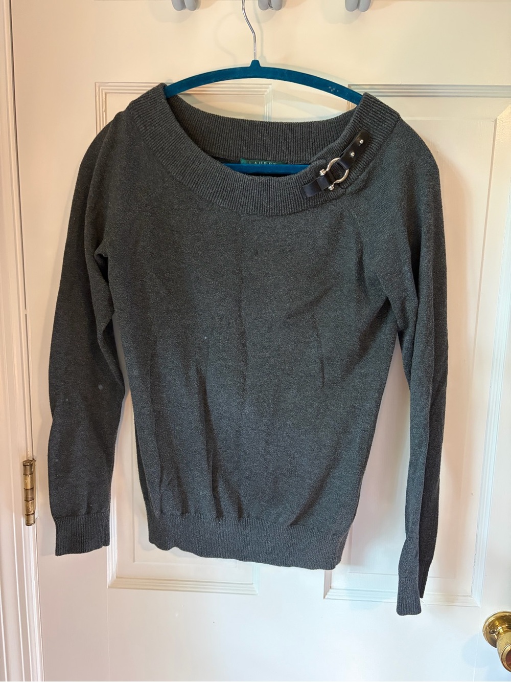 Ralph Lauren Charcoal Buckle Detail Sweater